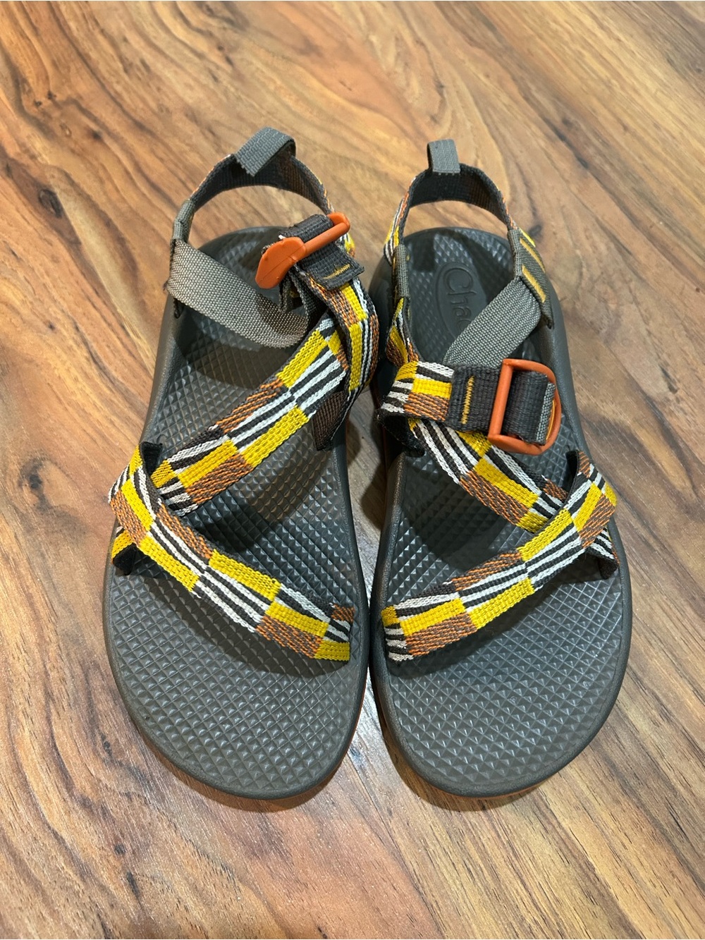 Chaco Kids ZX/1 Ecotread Sandals- yellow geometric